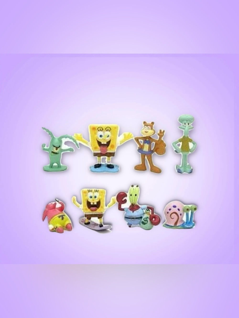 Nickelodeon SpongeBob Party Cake Toppers - Yellow, Green, Brown, Pink